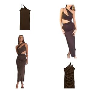 ZARA CUT OUT RUCHED DRESS Size L